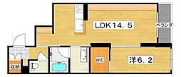 メゾンドジン 1LDKの間取図画像