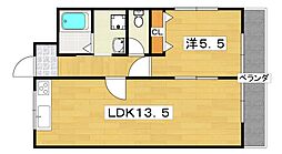 サン・シャーリー 1LDKの間取図画像