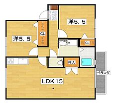 高岡ハイツ2棟  ｜ 大阪府交野市星田７丁目（賃貸アパート2LDK・2階・60.61㎡） その2