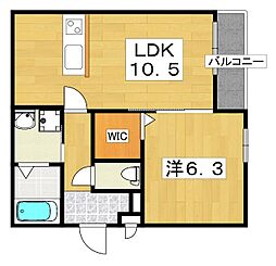 サンセレーノ minami 3階1LDKの間取り