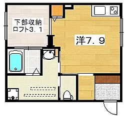 キャルムコート交野 ワンルームの間取図画像