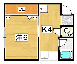 田代マンション 1Kの間取図画像