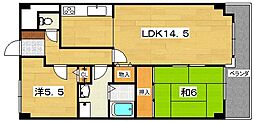 アズ・ステーションホシダ 2LDKの間取図画像