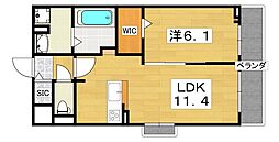 フィオーレカーサ 1LDKの間取図画像
