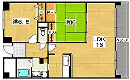 UIti磐船駅前 2LDKの間取図画像