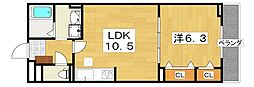 サンリットハーモニー 1LDKの間取図画像