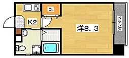 プラ・ディオ交野 1Kの間取図画像
