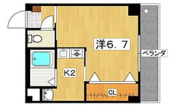 エクスペリエンス 1Kの間取図画像