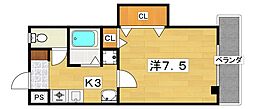 国見坂壱番館 1Kの間取図画像