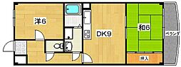 ファミーユかたの 2DKの間取図画像