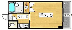 M'プラザ津田駅前八番館 1Kの間取図画像