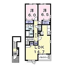 フィオーレ　ピアッツァ　I  ｜ 滋賀県大津市大江１丁目（賃貸アパート2LDK・2階・66.23㎡） その2