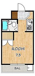 プランドール瀬田 1Kの間取図画像