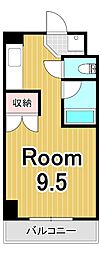 カルテットコボリB棟 1Kの間取図画像