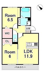 レークシティ 2LDKの間取図画像
