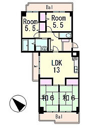シャルマンコーポ瀬田 3LDKの間取図画像
