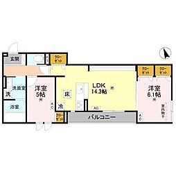 BORD DU LAC SOERI 2LDKの間取図画像