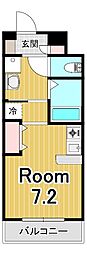 ラポール藤 ワンルームの間取図画像