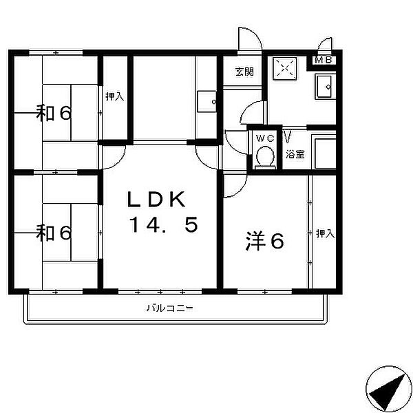 シャトー・プリローダ2 ｜滋賀県草津市野村８丁目(賃貸マンション3LDK・3階・72.49㎡)の写真 その2