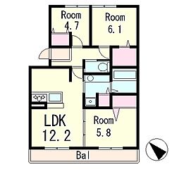 シルトクレーテA 3LDKの間取図画像