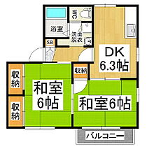 タウニィ緑ヶ丘B棟  ｜ 長野県塩尻市大字広丘堅石（賃貸アパート2DK・2階・42.73㎡） その2