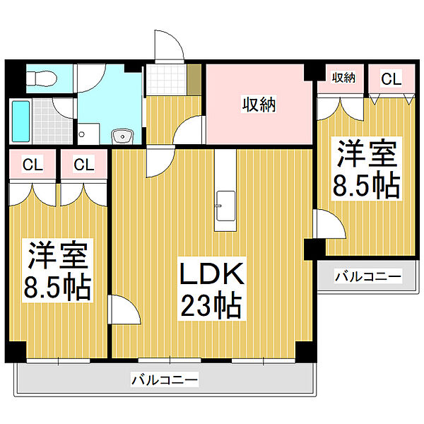 むつみの郷　塩尻 ｜長野県塩尻市大門一番町(賃貸マンション2LDK・5階・99.90㎡)の写真 その2