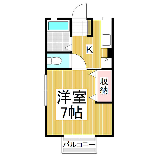 コーポ市川 ｜長野県塩尻市大門五番町(賃貸アパート1K・2階・23.52㎡)の写真 その2