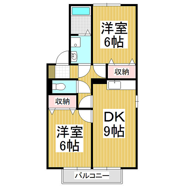 カーザ・ウーヴァA棟 ｜長野県塩尻市大字広丘高出(賃貸アパート2DK・2階・50.42㎡)の写真 その2