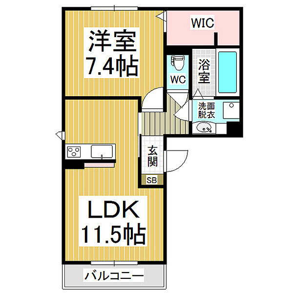 bounce K ｜長野県塩尻市大字大小屋(賃貸アパート1LDK・3階・46.34㎡)の写真 その2