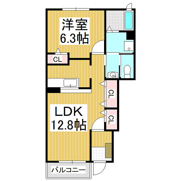 長野県塩尻市大字広丘高出(賃貸アパート1LDK・1階・46.49㎡)の写真 その2