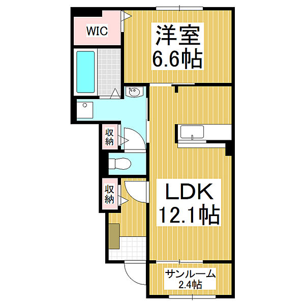 長野県塩尻市大字広丘高出(賃貸アパート1LDK・1階・52.38㎡)の写真 その2