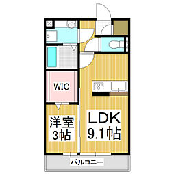 Ground I 1階1LDKの間取り