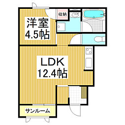 メゾンD IV 1LDKの間取図画像