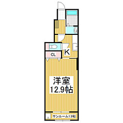 ボアソルチA 1Kの間取図画像