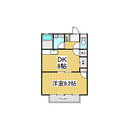 カーサ・ビアンカ 1DKの間取図画像