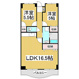 ラトゥールTOWA 2LDKの間取図画像