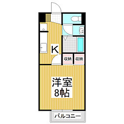 ボンマルシェ 1Kの間取図画像