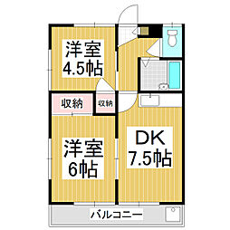 サノハイツ 2DKの間取図画像