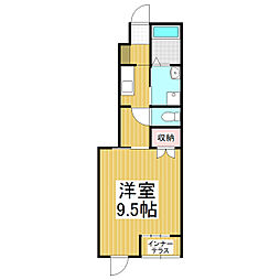 スフィアプラネット2 1Kの間取図画像