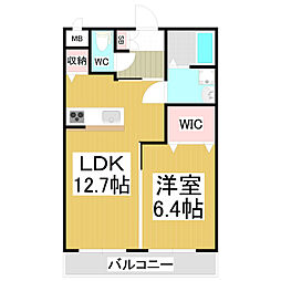 アルバロッソ・M 1LDKの間取図画像