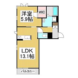Arttown 1LDKの間取図画像