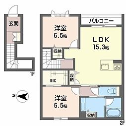 エターナルII 2LDKの間取図画像