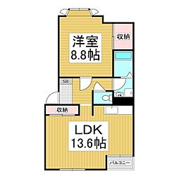 クレールスクエア 1LDKの間取図画像