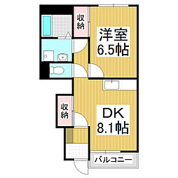 イーストヒルズ 1DKの間取図画像