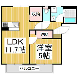 フレグランスアゼリアA 1LDKの間取図画像
