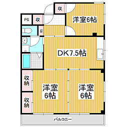 ルミエール 3DKの間取図画像