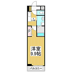 ヒコ ジェルム 1Kの間取図画像