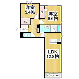 エスト・ラパン 2LDKの間取図画像