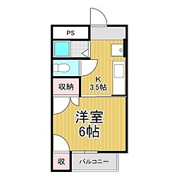 ルミエール 1Kの間取図画像