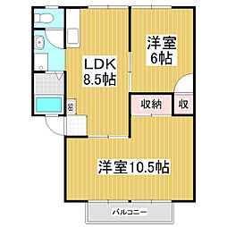 恵誠ハイツ 2LDKの間取図画像
